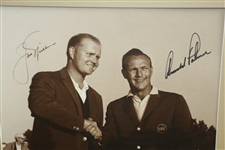 Jack Nicklaus & Arnold Palmer Signed Sepia 'At The Masters' Framed Photo JSA ALOA