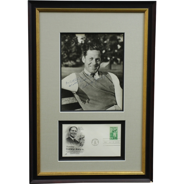 Robert T. Jones, Jr.(Bobby) Signed 8x10 Photo with Postal Cachet - Framed JSA ALOA