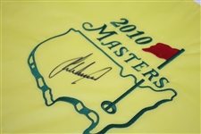 Lee Westwood Signed 2010 Masters Embroidered Flag - 3rd Rd Leader & Runner-Up JSA ALOA
