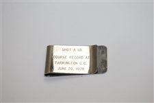 Bobby Wadkins' 'Shot a 65' Course Record at Farmington CC Money Clip - June 20, 1978