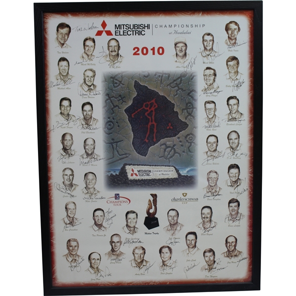 Multi-Signed 2010 Mitsubishi Championship at Hualalai GC Poster - Bobby Wadkins Collection JSA ALOA
