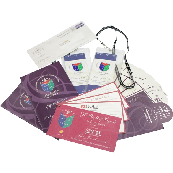 2009 World Golf Hall of Fame Induction Packet with Tickets, Pamphlets, & other - Bobby Wadkins Collection
