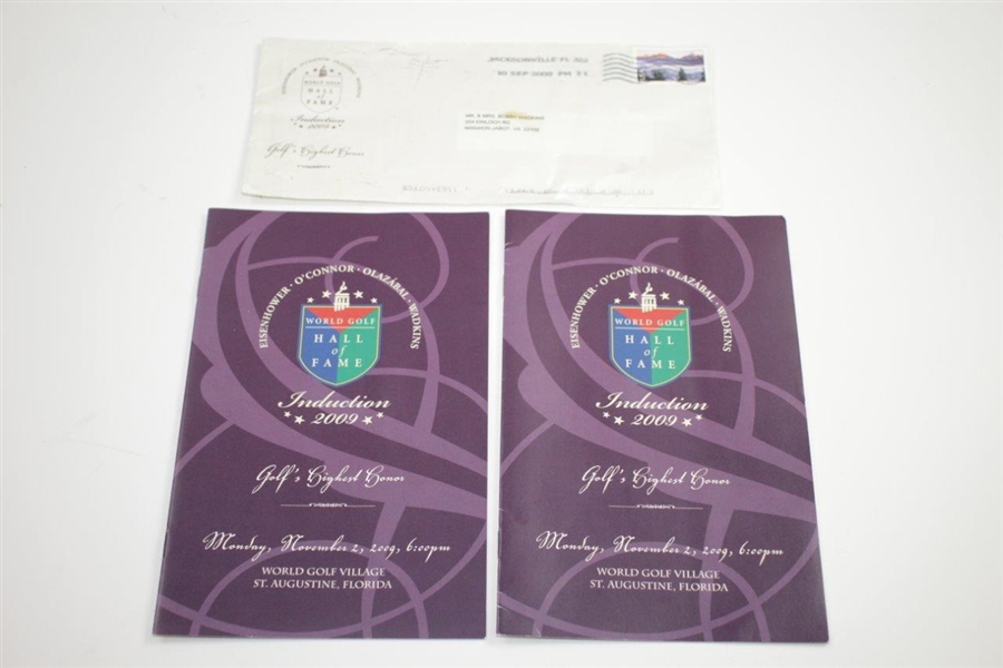 2009 World Golf Hall of Fame Induction Packet with Tickets, Pamphlets, & other - Bobby Wadkins Collection