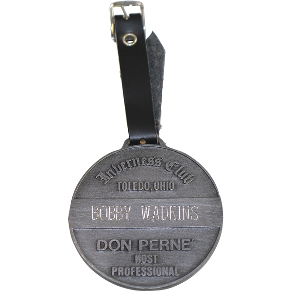 1986 PGA Championship at Inverness Club Contestant Bag Tag Issued to Bobby Wadkins