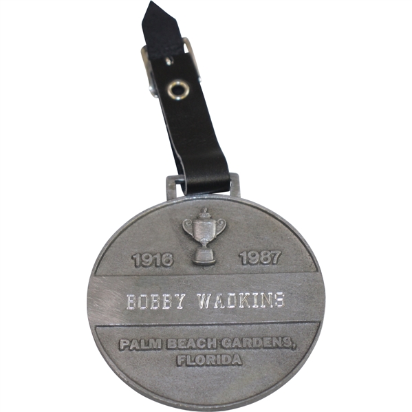 1987 PGA Championship at PGA National GC Contestant Bag Tag Issued to Bobby Wadkins