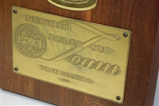 Tony Manero's 1937 Ryder Cup Team Member Hand Worked Copper Hand Cast Aluminum Plaque