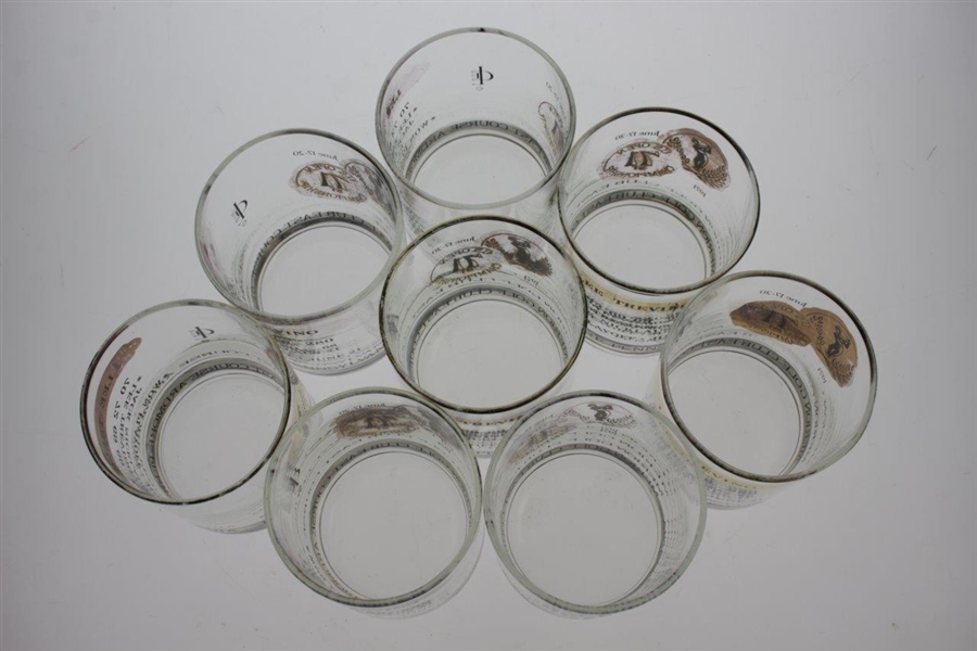Eight 1971 US Open Championship at Merion GC Lee Trevino Commemorative Glasses - Various Conditions