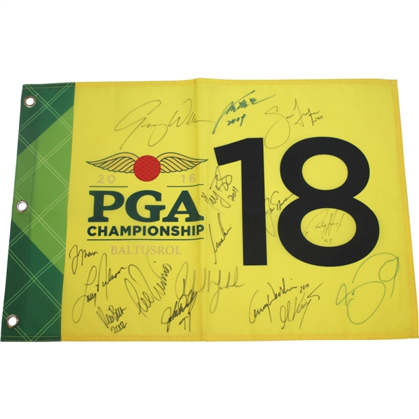 2016 PGA at Baltusrol Flag Champs Signed Flag Nicklaus, Trevino, Walker, & others JSA ALOA