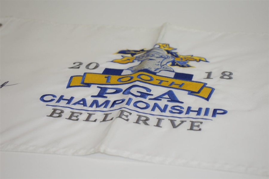 Brooks Koepka Signed 2018 PGA Championship at Bellerive Embroidered Flag JSA FULL #BB22133 