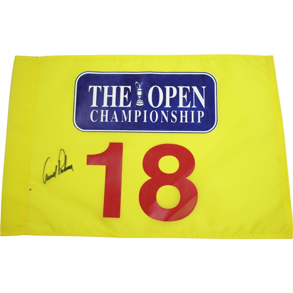 Arnold Palmer Signed Undated OPEN Championship Screen Flag JSA ALOA