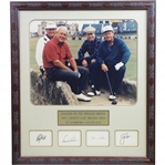 Legends on the Swilken Bridge with Signed Cuts Arnie, Jack, Tom, & Ray - Framed JSA ALOA