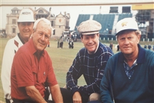 'Legends on the Swilken Bridge' with Signed Cuts Arnie, Jack, Tom, & Ray - Framed JSA ALOA