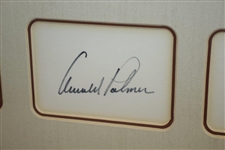 'Legends on the Swilken Bridge' with Signed Cuts Arnie, Jack, Tom, & Ray - Framed JSA ALOA