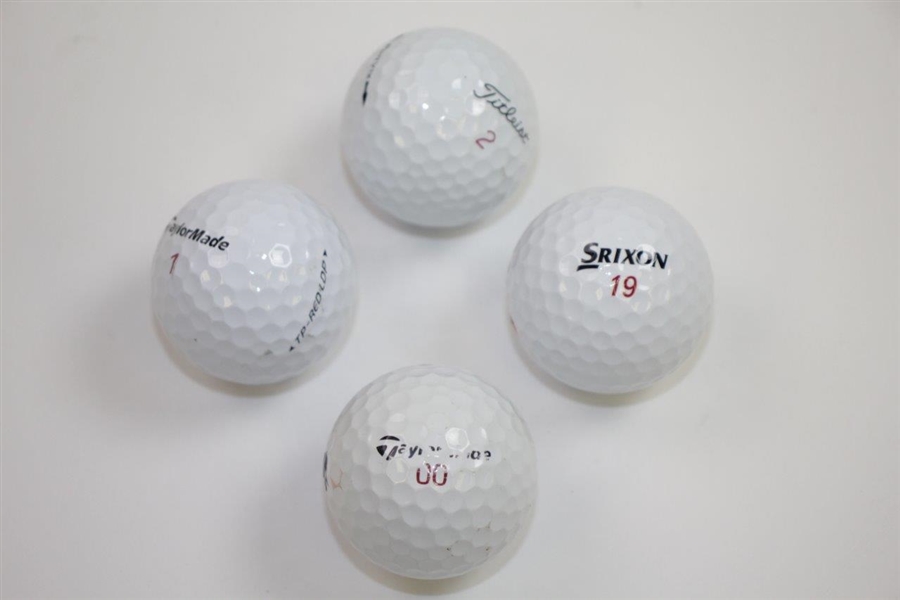 Personal Golf Balls of Sergio, Goosen, & Vijay with Stricker Signed Golf Ball JSA ALOA