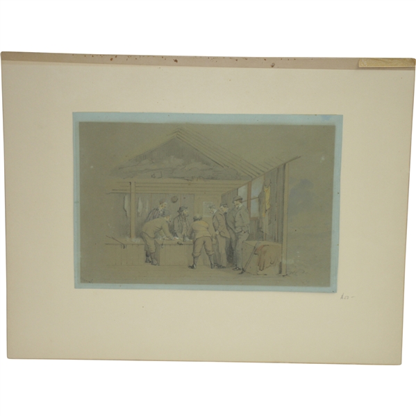 Original Andrews In A Fix Interior of The Iron Hut at Westward Ho Watercolor by Artist Major F.P. Hopkins Shortspoon Signed LL