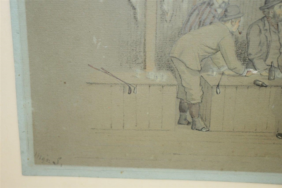 Original 'Andrews In A Fix' Interior of The Iron Hut at Westward Ho Watercolor by Artist Major F.P. Hopkins Shortspoon Signed LL