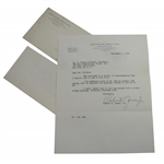 Great Content Robert T. Jones Jr. (Bobby) Signed Letter Nat. Ed. Films, Inc for USGA Sportsmanship JSA ALOA