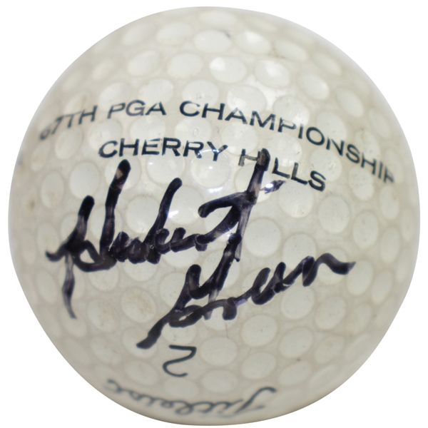 Hubert Green Signed Course Used Practice Cherry Hills CC Logo Golf Ball - Site of 85 Win JSA ALOA