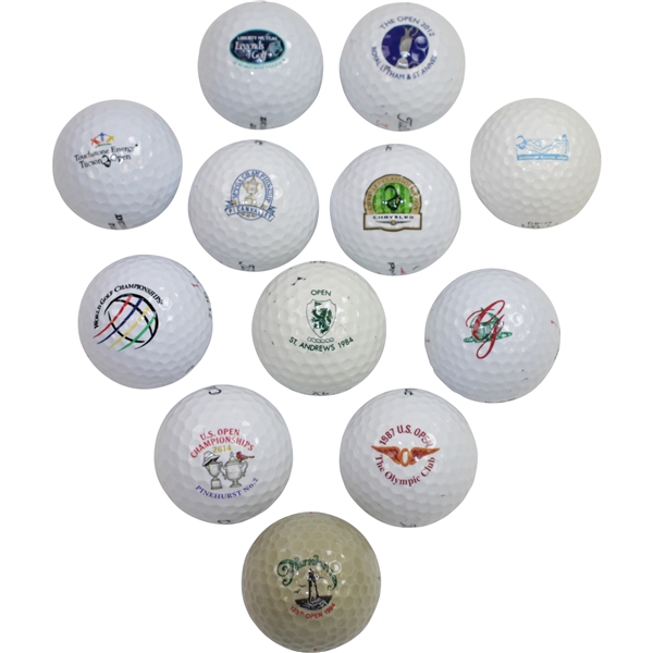 Twelve (12) Logo Golf Balls Including 1984 St. Andrews & 1987 US Open