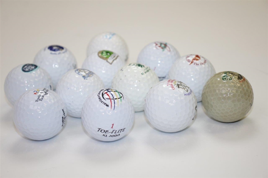 Twelve (12) Logo Golf Balls Including 1984 St. Andrews & 1987 US Open