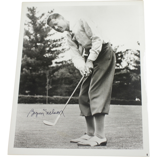 Byron Nelson Signed 8x10 Wire Photo JSA ALOA