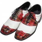 Classic Red/Black Plaid Arnold Palmer Golf Shoes by Eaton - Size 7 1/2"