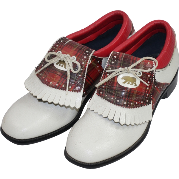 Classic Red/Black Plaid Jack Nicklaus Golden Bear Golf Shoes