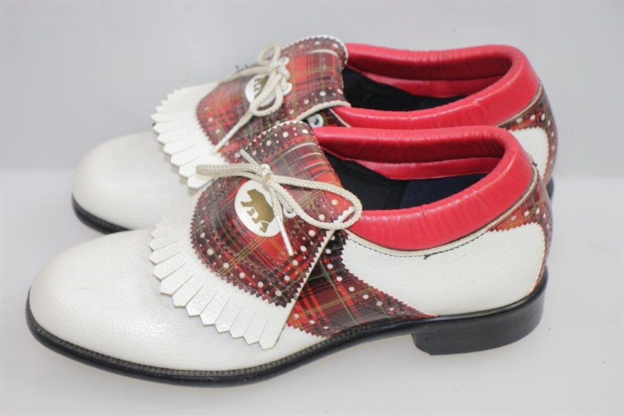 Classic Red/Black Plaid 'Jack Nicklaus Golden Bear' Golf Shoes