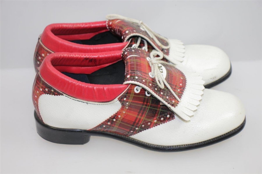 Classic Red/Black Plaid 'Jack Nicklaus Golden Bear' Golf Shoes
