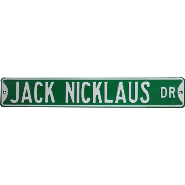 'Jack Nicklaus Dr' Green & White Street Sign - 3ft Long!