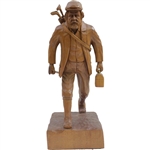 Classic Old Tom Morris Wood Carved Golfer Statue by Elmar Schultes - 14 Tall