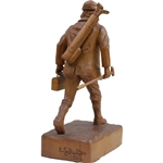 Classic Old Tom Morris Wood Carved Golfer Statue by Elmar Schultes - 14 Tall
