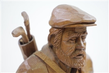 Classic Old Tom Morris Wood Carved Golfer Statue by Elmar Schultes - 14 Tall