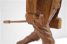 Classic Old Tom Morris Wood Carved Golfer Statue by Elmar Schultes - 14 Tall