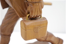 Classic Old Tom Morris Wood Carved Golfer Statue by Elmar Schultes - 14 Tall