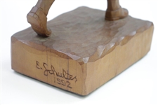 Classic Old Tom Morris Wood Carved Golfer Statue by Elmar Schultes - 14 Tall