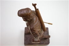 Classic Old Tom Morris Wood Carved Golfer Statue by Elmar Schultes - 14 Tall