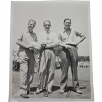 Craig Wood, Denny Shute, & Byron Nelson Wire Photo at 1939 US Open 6/11/39