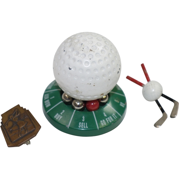 Golf Themed 'Magic 8 Ball' with Hole-In-One Charm & Crossed Clubs Clip