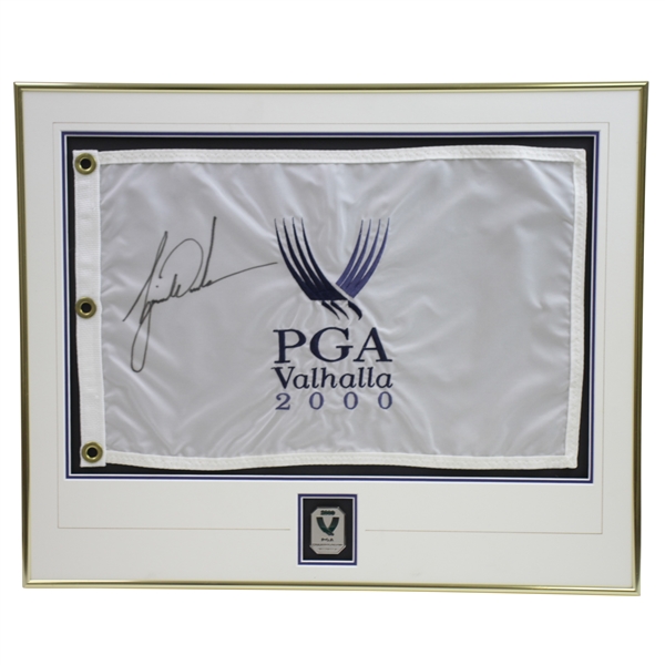 Tiger Woods Signed 2000 PGA at Valhalla Embroidered Flag - Huge Signature! JSA ALOA