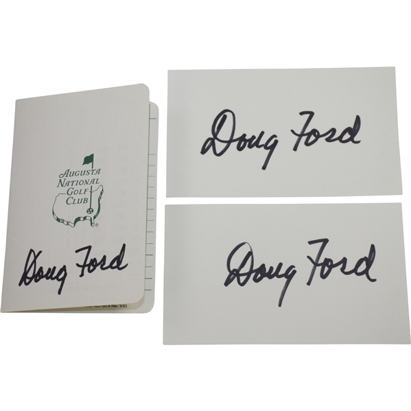 Doug Ford Signed Augusta National Scorecard with Two Signed 3x5 Cards JSA ALOA