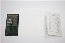 Tommy Aaron Signed Augusta National Scorecard, Two Signed 3x5 Cards, & Golf Card JSA ALOA