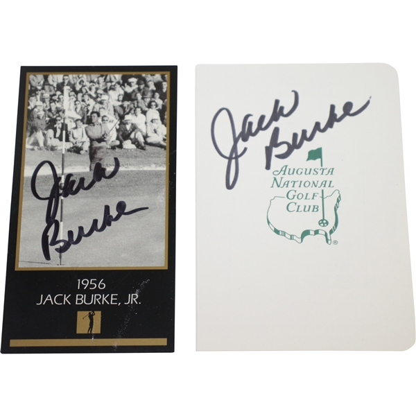 Jack Burke Signed Augusta National Golf Club Scorecard & GSV Card JSA ALOA