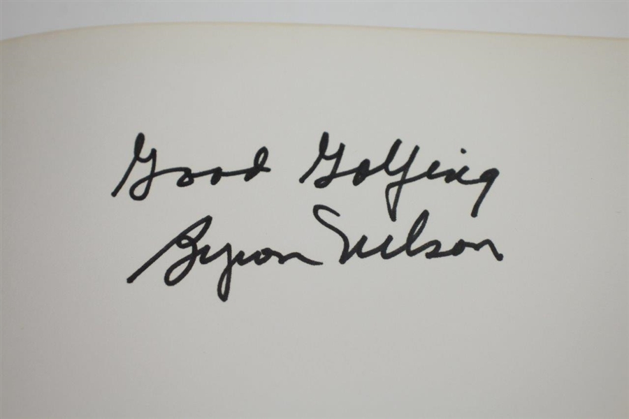 Byron Nelson Signed 1988 'Winning Golf Book' with 'Good Golfing' JSA ALOA