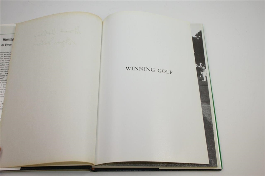 Byron Nelson Signed 1988 'Winning Golf Book' with 'Good Golfing' JSA ALOA