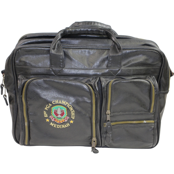 1999 PGA Championship at Medinah Deluxe Leather Travel Bag/Case - Tiger Win