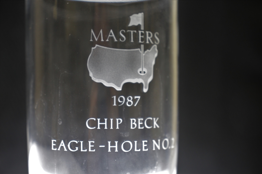 Chip Beck's 1987 Masters Tournament Hole No. 2 Crystal Eagle Glass