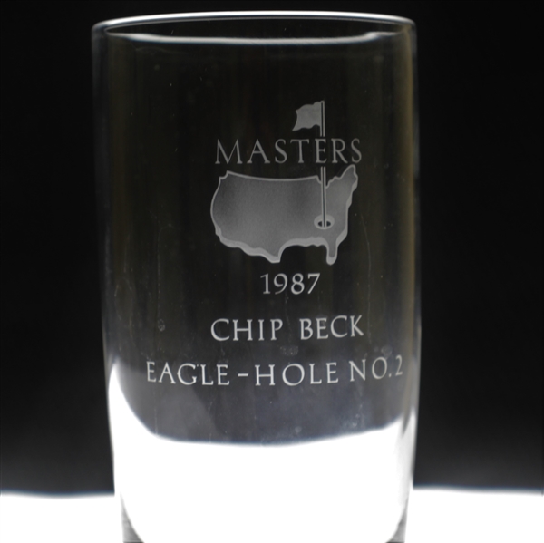 Chip Beck's 1987 Masters Tournament Hole No. 2 Crystal Eagle Glass