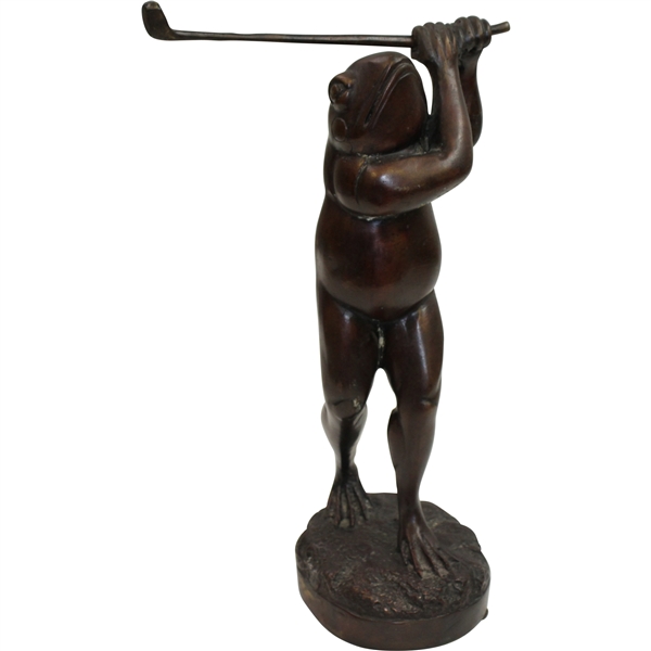 Classic Frog Post-Swing Golfer Statue - 15 Tall