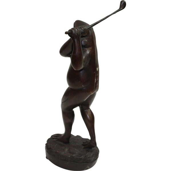 Classic Frog Post-Swing Golfer Statue - 15 Tall